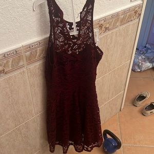 Red lace dress